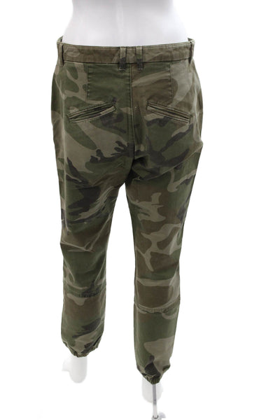 Pull & Bear Mens Cargo Jogger Pants Green Camouflage Size 38