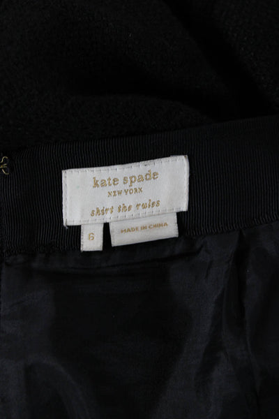 Kate Spade New York Womens A-Line Black Cotton Skirt Size 6