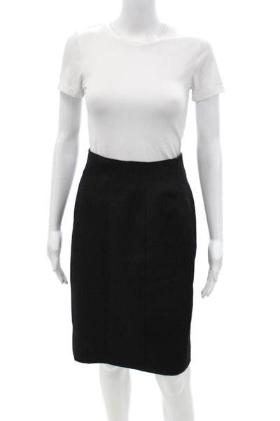 Calvin Klein Women Black Wool Blend Straight Pencil Skirt Knee Length Size 12