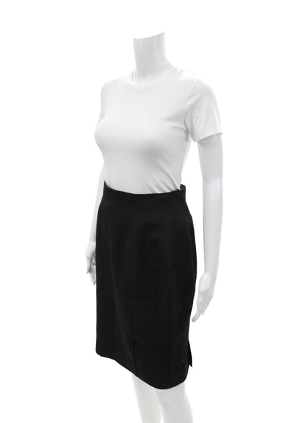 Calvin Klein Women Black Wool Blend Straight Pencil Skirt Knee Length Size 12