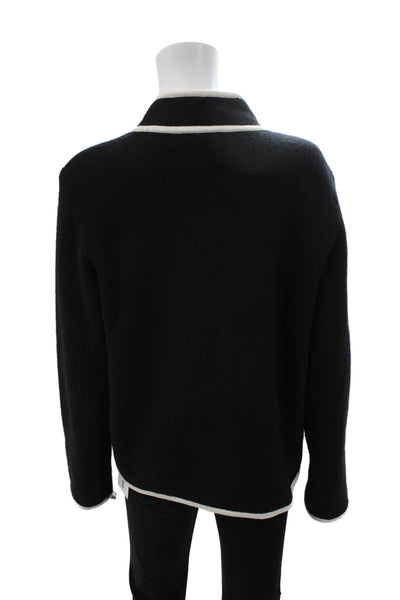 Calvin Klein Women Black Mock Neck Hook & Eye Long Sleeve Jacket Size M