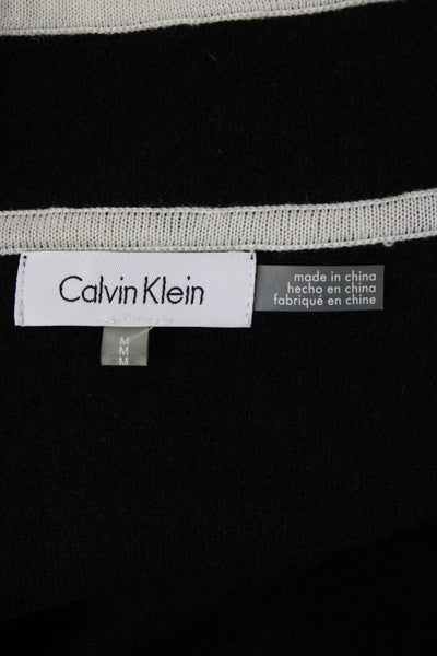 Calvin Klein Women Black Mock Neck Hook & Eye Long Sleeve Jacket Size M