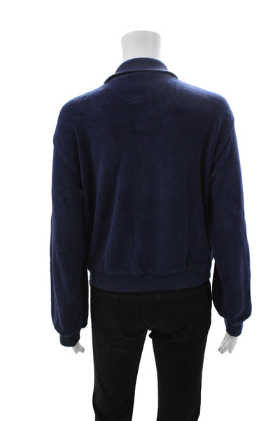 Escada Sport Unisex Full-zip Hoodie Dark Blue High Neck Long Sleeve Size M
