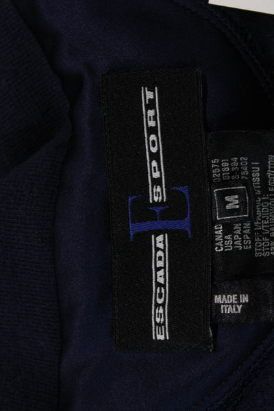 Escada Sport Unisex Full-zip Hoodie Dark Blue High Neck Long Sleeve Size M
