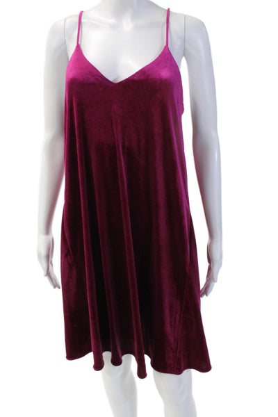 Laundry by Shelli Segal Womens Slip Dress Purple V-Neck Sleeveless Size 10