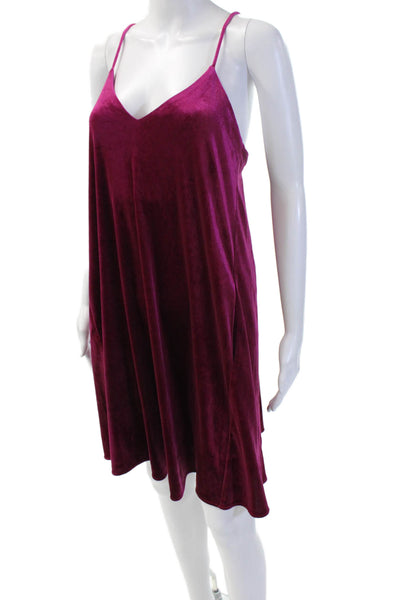 Laundry by Shelli Segal Womens Slip Dress Purple V-Neck Sleeveless Size 10