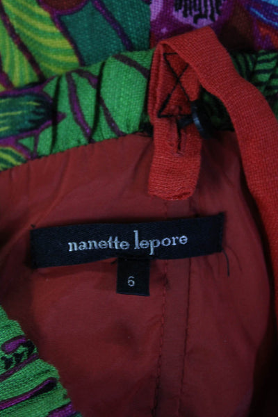 Nanette Lepore Womens Mini Sundress Red Square Neck Sleeveless Beach Size 6