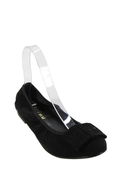 FS/NY Women's Round Toe Suede Slip-On Ballet Flats Shoes Black Size 7.5