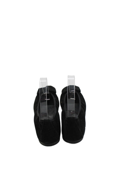 FS/NY Women's Round Toe Suede Slip-On Ballet Flats Shoes Black Size 7.5