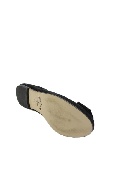 FS/NY Women's Round Toe Suede Slip-On Ballet Flats Shoes Black Size 7.5