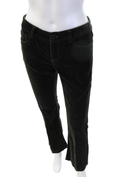 Theory Women Black Cotton Blend Pants Button Front 31in Size 2