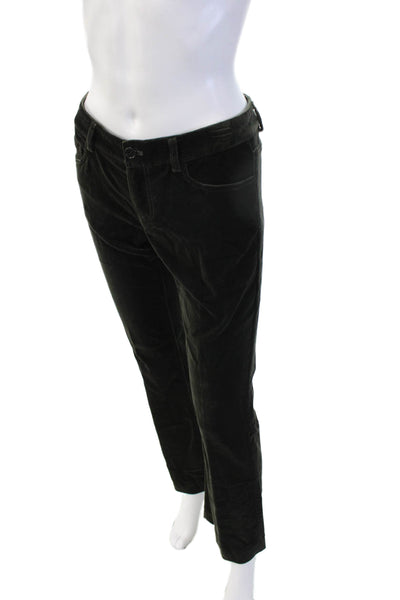 Theory Women Black Cotton Blend Pants Button Front 31in Size 2