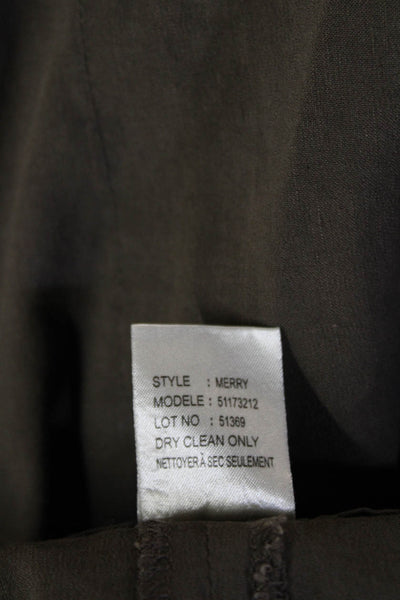 Theory Womens Cropped Brown Linen Blend Pants Size 0
