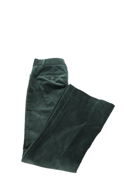 Theory Mens Green Striped Dress Pants 98% Cotton Size 0