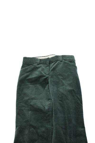 Theory Mens Green Striped Dress Pants 98% Cotton Size 0