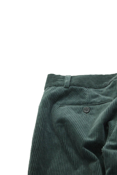 Theory Mens Green Striped Dress Pants 98% Cotton Size 0