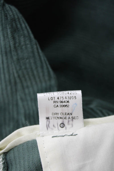 Theory Mens Green Striped Dress Pants 98% Cotton Size 0