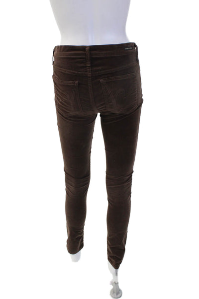 Citizens of Humanity Women Jeggings Brown Cotton Lycra Button Size 26