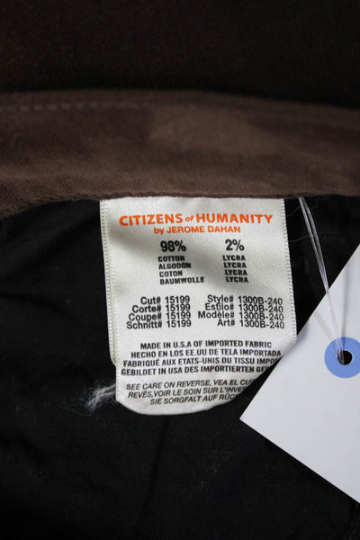 Citizens of Humanity Women Jeggings Brown Cotton Lycra Button Size 26