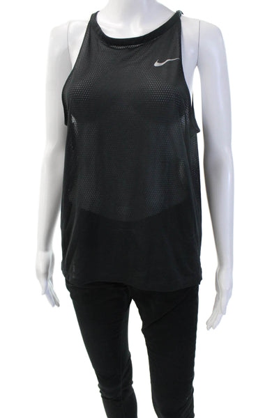 Nike Womens Jersey Tank Black Sleeveless Crew Neck Polyester Size S