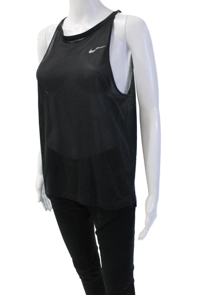 Nike Womens Jersey Tank Black Sleeveless Crew Neck Polyester Size S