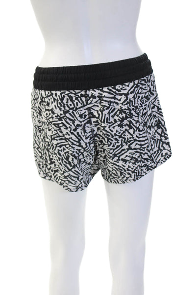 Lululemon Womens Black Graphic Print Nylon Blend Art Shorts Size 4