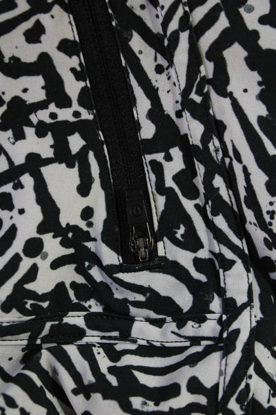 Lululemon Womens Black Graphic Print Nylon Blend Art Shorts Size 4
