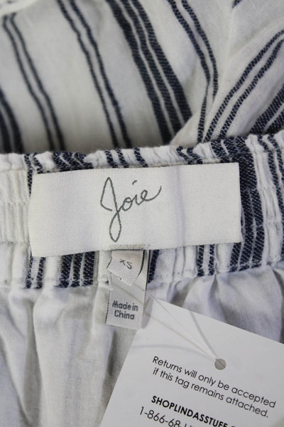 Joie Unisex Striped Cotton Drawstring Beach Shorts White Size XS