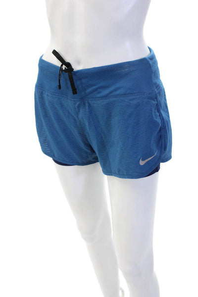 Nike Unisex Blue Sports Polyester Blend Drawstring Shorts Size S