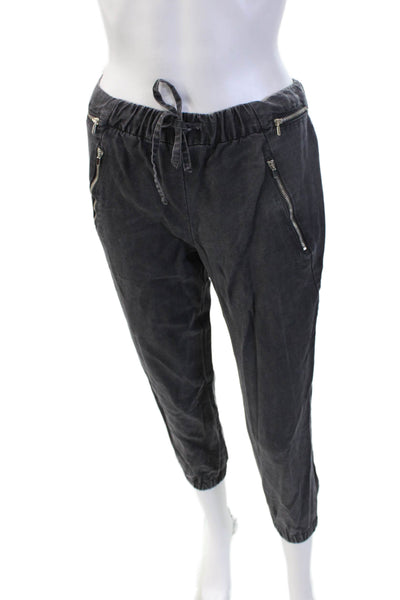 Zara Woman Womens Ankle Jogger Cropped Pants Dark Gray Size XS