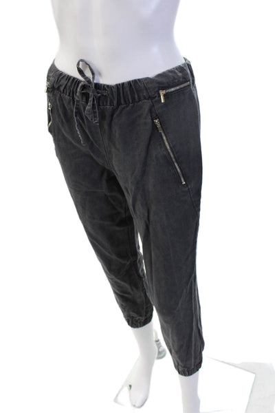 Zara Woman Womens Ankle Jogger Cropped Pants Dark Gray Size XS