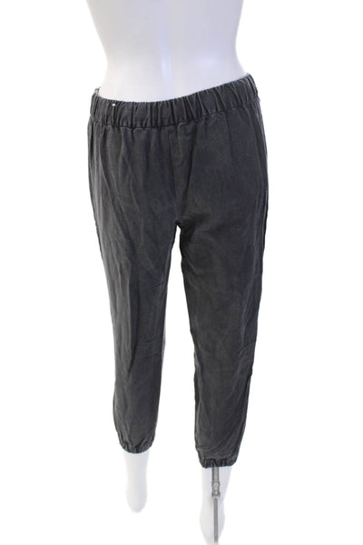 Zara Woman Womens Ankle Jogger Cropped Pants Dark Gray Size XS