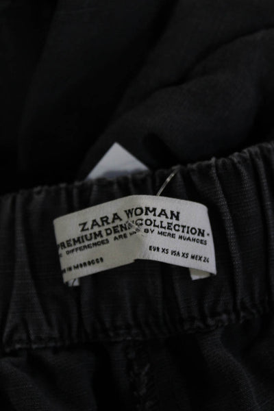 Zara Woman Womens Ankle Jogger Cropped Pants Dark Gray Size XS