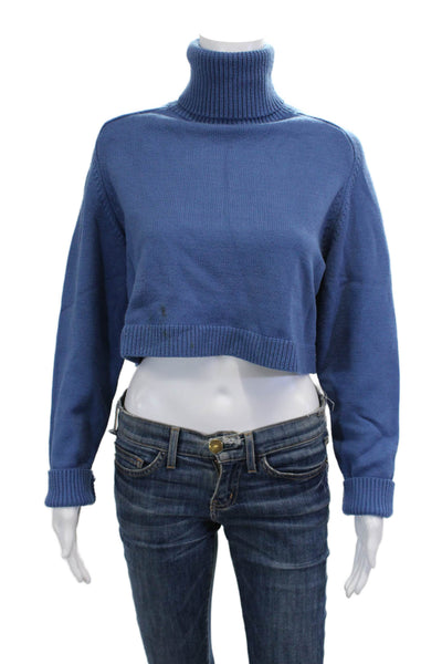 Zara Unisex Pullover Sweater Blue Turtleneck Long Sleeve Size S