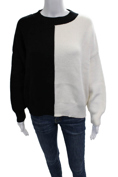 MNG Unisex Pullover Sweater Black Viscose Blend Long Sleeve Solid Fall Size M