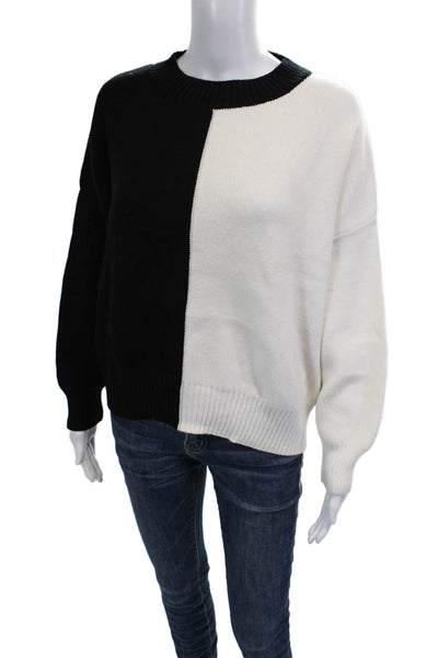 MNG Unisex Pullover Sweater Black Viscose Blend Long Sleeve Solid Fall Size M