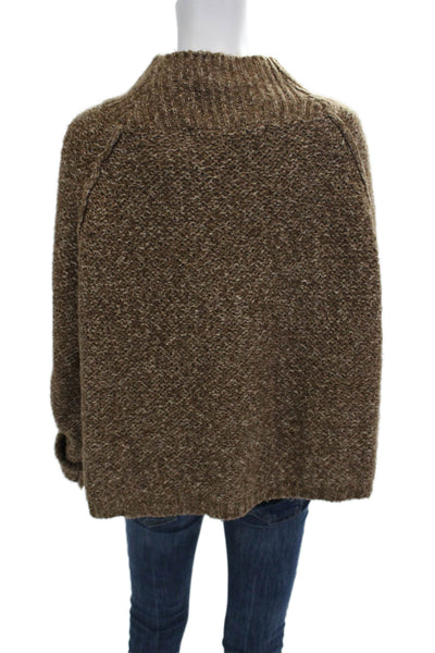 Zara Womens Pullover Mock Neck Sweater Brown Long Sleeve Size M