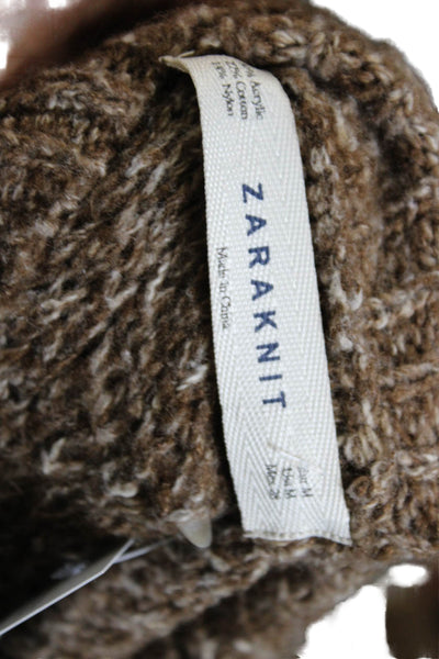 Zara Womens Pullover Mock Neck Sweater Brown Long Sleeve Size M