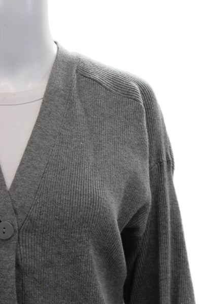 Zara Women Cardigan Gray V Neck Button Viscose Blend Long Sleeve Size S
