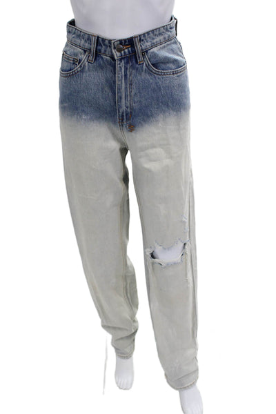 Ksubi Unisex Straight Blue High Waist Jeans 32in Inseam 100% Cotton Size 25
