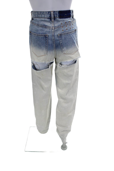 Ksubi Unisex Straight Blue High Waist Jeans 32in Inseam 100% Cotton Size 25