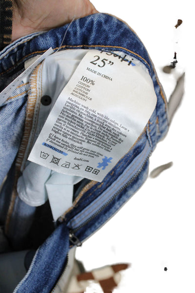 Ksubi Unisex Straight Blue High Waist Jeans 32in Inseam 100% Cotton Size 25