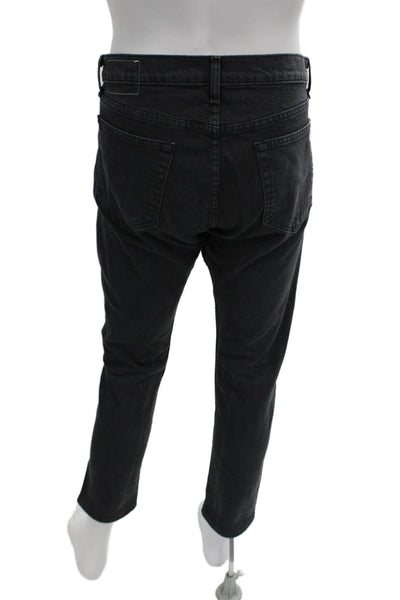 Rag & Bone Mens Jeans Black Ankle Cropped Tapered Button Size 33