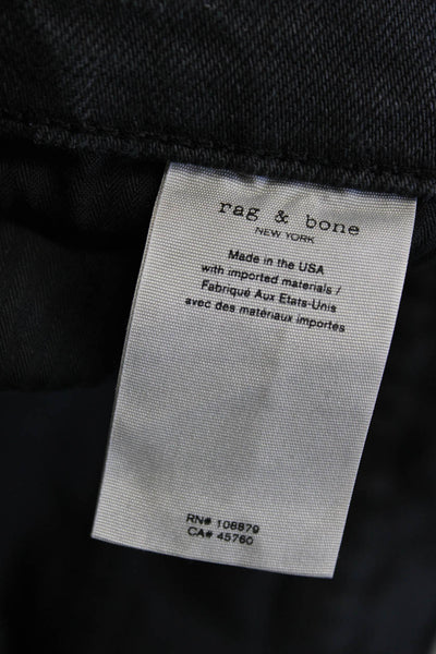 Rag & Bone Mens Jeans Black Ankle Cropped Tapered Button Size 33