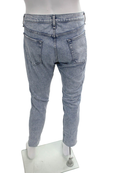 Rag & Bone Mens Cropped Tapered Jeans Light Blue Button Fly Size 33