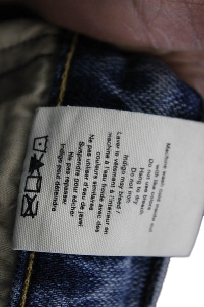 Rag & Bone Mens Skinny Cropped Jeans Blue Button Closure Size 33