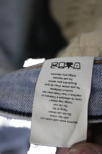 Rag & Bone Mens Skinny Ankle Cropped Jeans Light Blue Button Fly Size 33