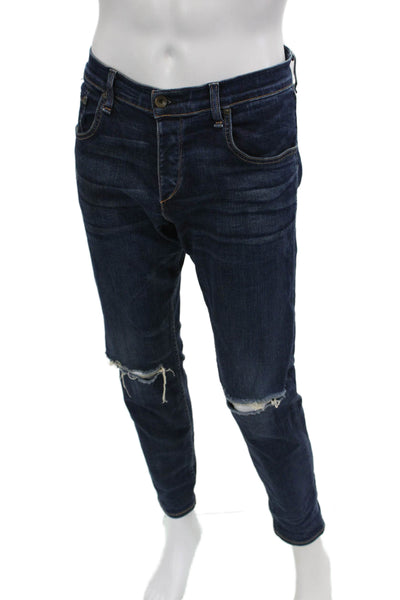 Rag & Bone Mens Skinny Tapered Dark Blue Jeans Size 34