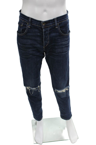 Rag & Bone Mens Skinny Tapered Dark Blue Jeans Size 34