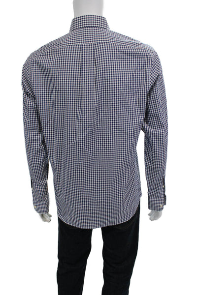 J Crew Men's Long Sleeves Button Down Plaid Shirts Blue Size M